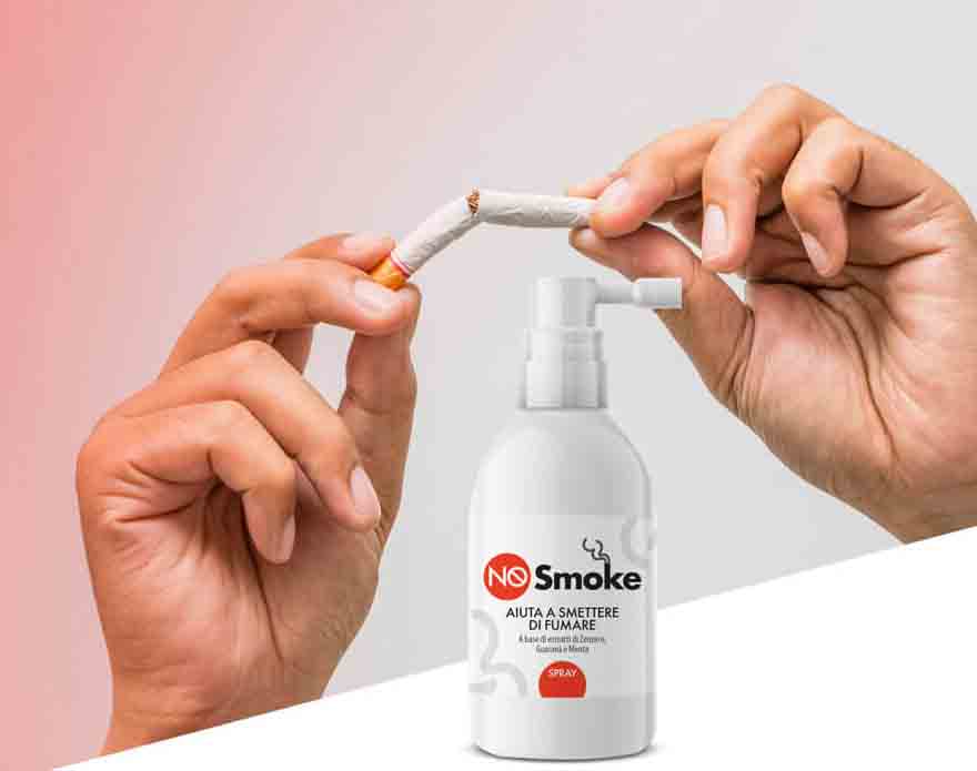confezione no smoke con mani che rompono sigaretta